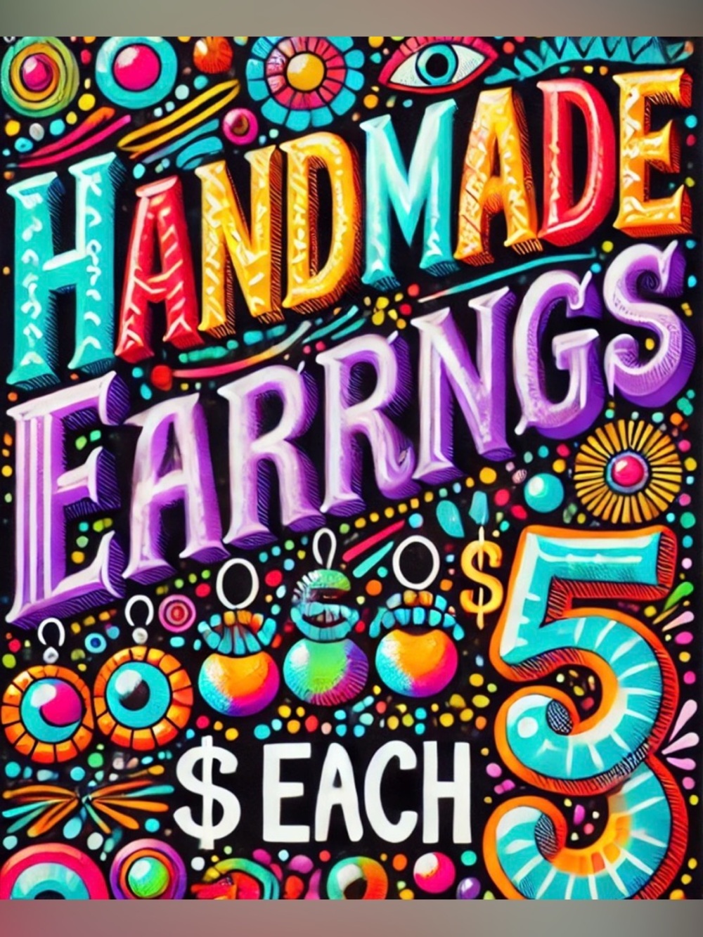 $5 Handmade Resin Earring All New